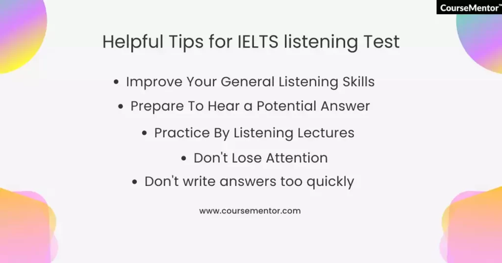 Other Helpful Tips for IELTS listening Test